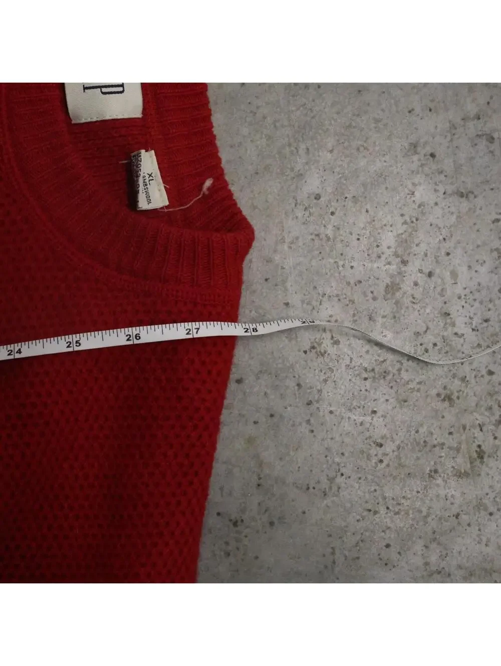 Vintage 90s Gap Lambswool Sweater Mens XL Red Crewneck Knit Made Hong Kong Prepp
